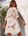 Blonder Strandtunika | Let og Elegant Hvid / En størrelse Tøj og Tilbehør > Beklædning > Kjoler > Strandkjoler