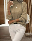 Cess - Elegante Gebreide Coltrui Beige / S Sweater