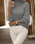 Cess - Elegante Gebreide Coltrui Grijs / S Sweater