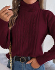 Elvie - Gebreide Warme Coltrui Bourgondisch Rood / Xs Sweater