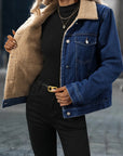 Denimjakke Med Sherpa-Fôr | Bomuld/Polyester Vinterklar & Moderne Blå / S Tøj Og Tilbehør >