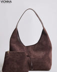 Jady | Suede Tote Bag Kastanje Bruin