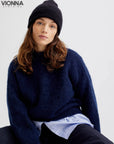 Jane | Luxe Mohair Trui Navy / S