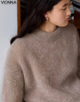 Jane | Luxe Mohair Trui Taupe / S