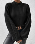 Jhanine - Geribde Gebreide Coltrui Sweater