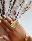Grote Bloem Ring | Goud