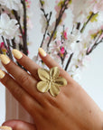 Grote Bloem Ring | Goud