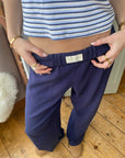 Afslappede Stribede Bukser | Bomuld | Komfort & Stil Mørkeblå / S Tøj og tilbehør > Beklædning > Bukser > Casual Bukser
