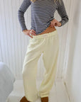 Afslappede Stribede Bukser | Bomuld | Komfort & Stil Gul / S Tøj og tilbehør > Beklædning > Bukser > Casual Bukser