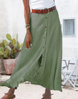 Maxinederdel med Knapper | Let Struktur | Sommerlig & Svajende Tøj og Tilbehør > Beklædning > Nederdele > Casual