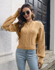 Maylene - Trendy Gebreide Trui Bruin / S Sweater