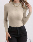 Ronavie - Casual Geribde Coltrui Beige / S Sweater