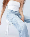 Sofie - Baggy Jeans med Sløjfe Design - Casual og Trendy - Kvinde-5