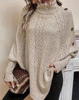 Poncho Sweater Med Knapper | Akryl Elegant & Komfortabel Tøj Og Tilbehør > Beklædning Overtøj Jakker