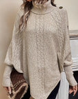 Poncho Sweater Med Knapper | Akryl Elegant & Komfortabel Tøj Og Tilbehør > Beklædning Overtøj Jakker