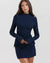 Elegant Kjole Med Lange Ærmer | Polyester Stilfuld & Moderne Mørkeblå / S Tøj Og Tilbehør >