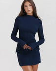Elegant Kjole Med Lange Ærmer | Polyester Stilfuld & Moderne Mørkeblå / S Tøj Og Tilbehør >