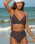 Bikini med Høj Talje | V-Hals Top | Elegant & Flatterende Brun / S Tøj og Tilbehør > Beklædning > Badetøj > Bikinier