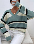 Carrie - Gebreide V-Hals Trui Sweater