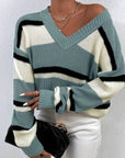 Carrie - Gebreide V-Hals Trui Sweater