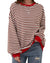 Casual Stribet Sweatshirt | Blød og Stilfuld | Perfekt til Afslappede Dage Rød / S Tøj og Tilbehør > Beklædning >