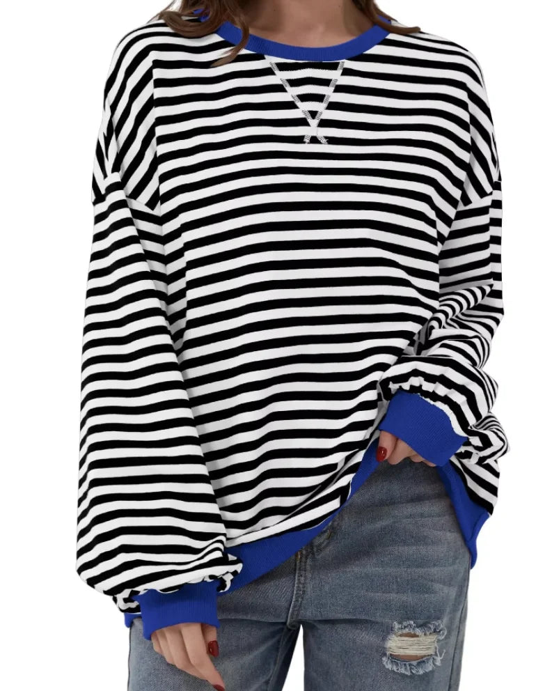 Casual Stribet Sweatshirt | Blød og Stilfuld | Perfekt til Afslappede Dage Tøj og Tilbehør > Beklædning > Skjorter og