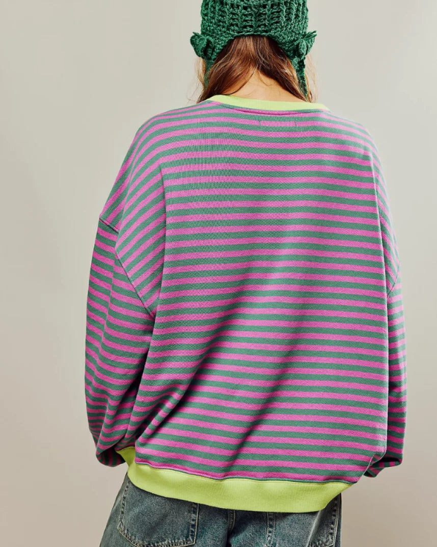 Casual Stribet Sweatshirt | Blød og Stilfuld | Perfekt til Afslappede Dage Tøj og Tilbehør > Beklædning > Skjorter og