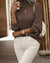 Cess - Elegante Gebreide Coltrui Bruin / S Sweater