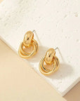 1Pair Metallic Circle Button Drop Earrings til kvinders daglige brug