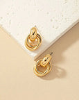 1Pair Metallic Circle Button Drop Earrings til kvinders daglige brug