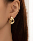 1Pair Metallic Circle Button Drop Earrings til kvinders daglige brug