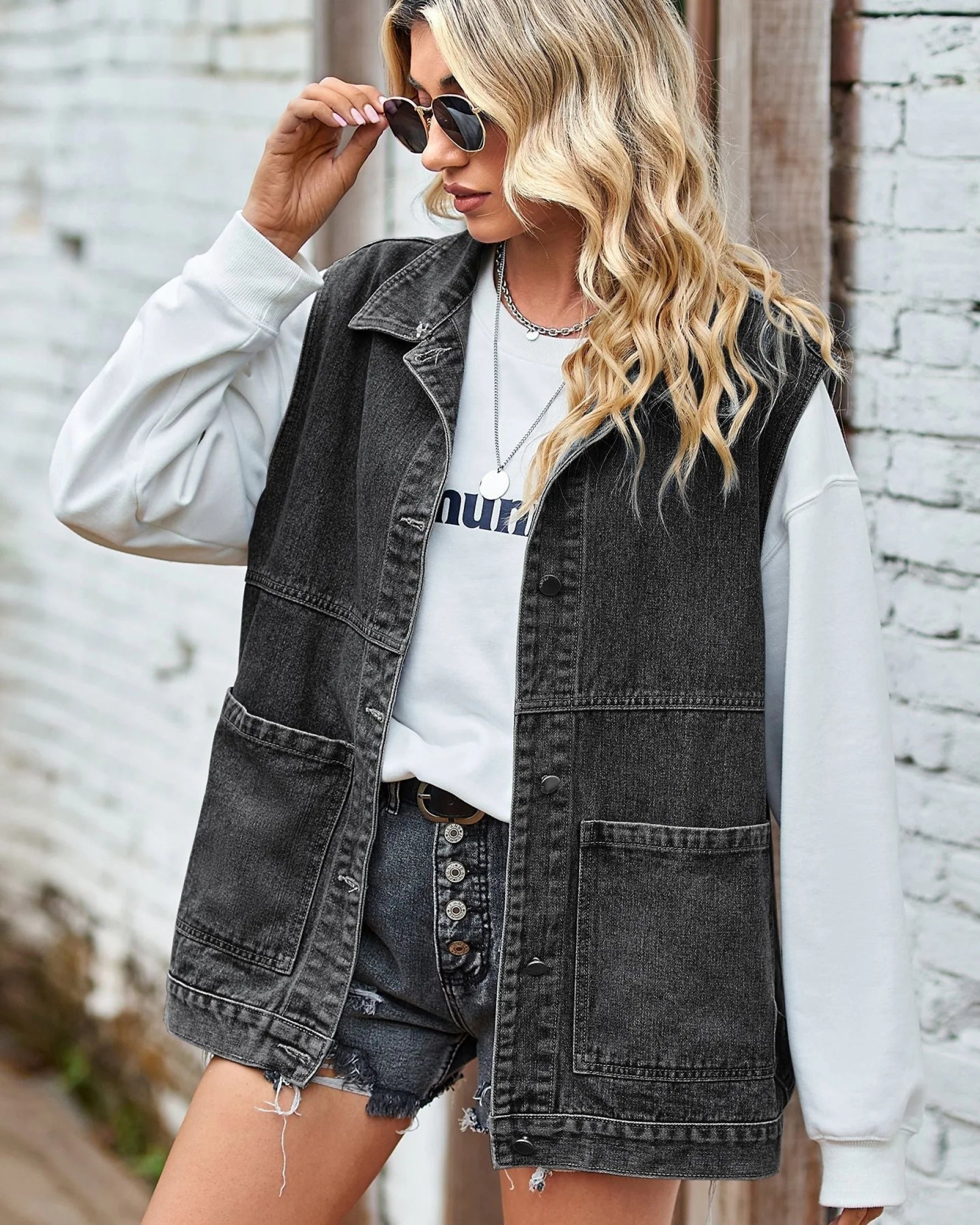 Denim Kvindevest | Bomuld Afslappet Og Trendy Tøj Tilbehør > Beklædning Jakker Veste