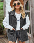 Denim Kvindevest | Bomuld Afslappet Og Trendy Mørkegrå / S Tøj Tilbehør > Beklædning Jakker Veste