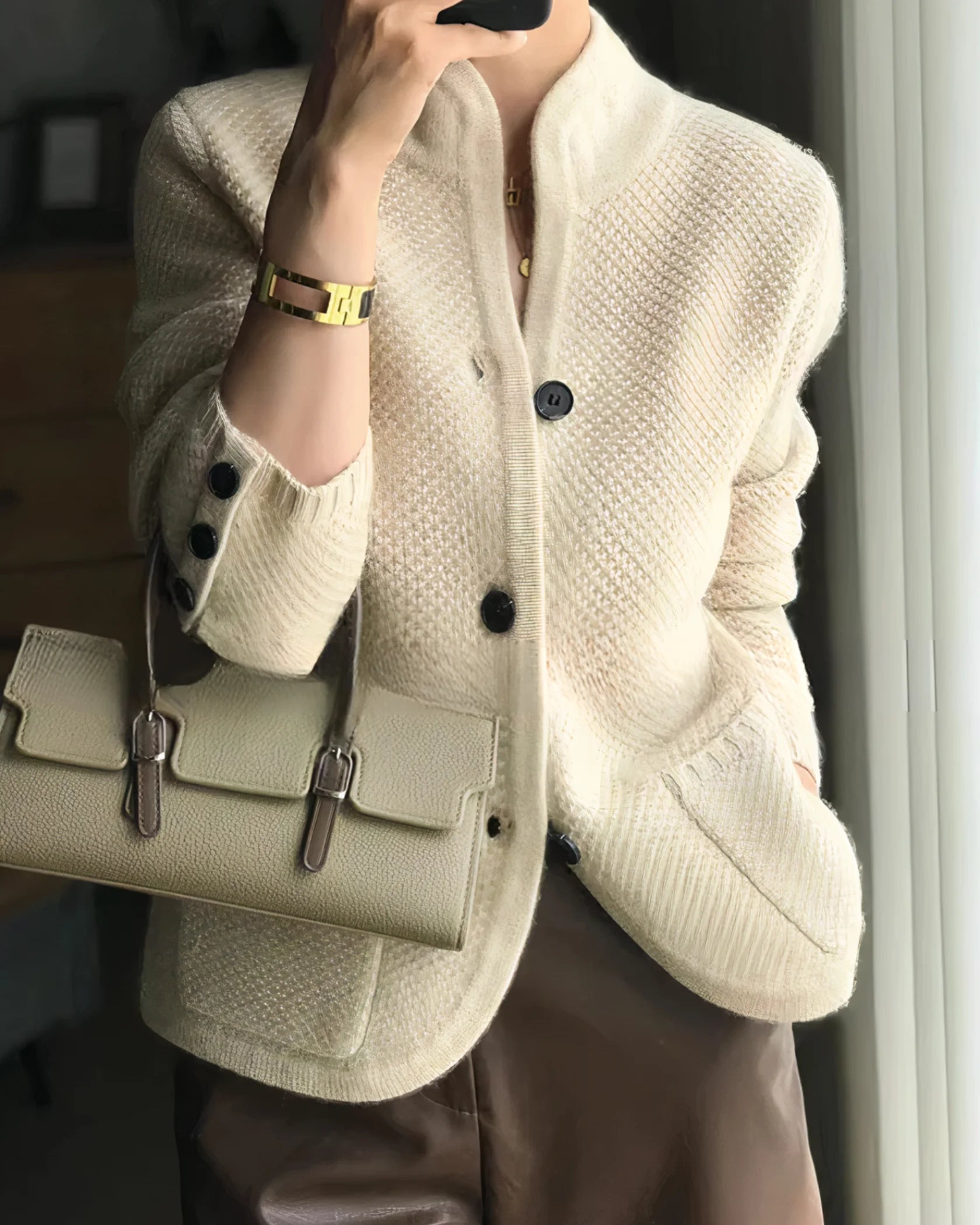 Delta - Kasjmier Vest Beige / Eén Maat Cardigan