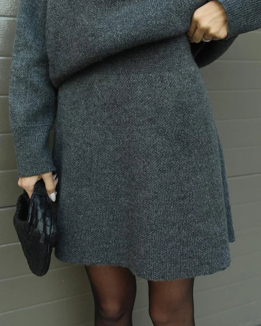 Elsie Gebreide Set (Top + Rok) Trøjer &amp; Cardigans