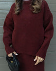 Elsie Gebreide Set (Top + Rok) Trøjer &amp; Cardigans