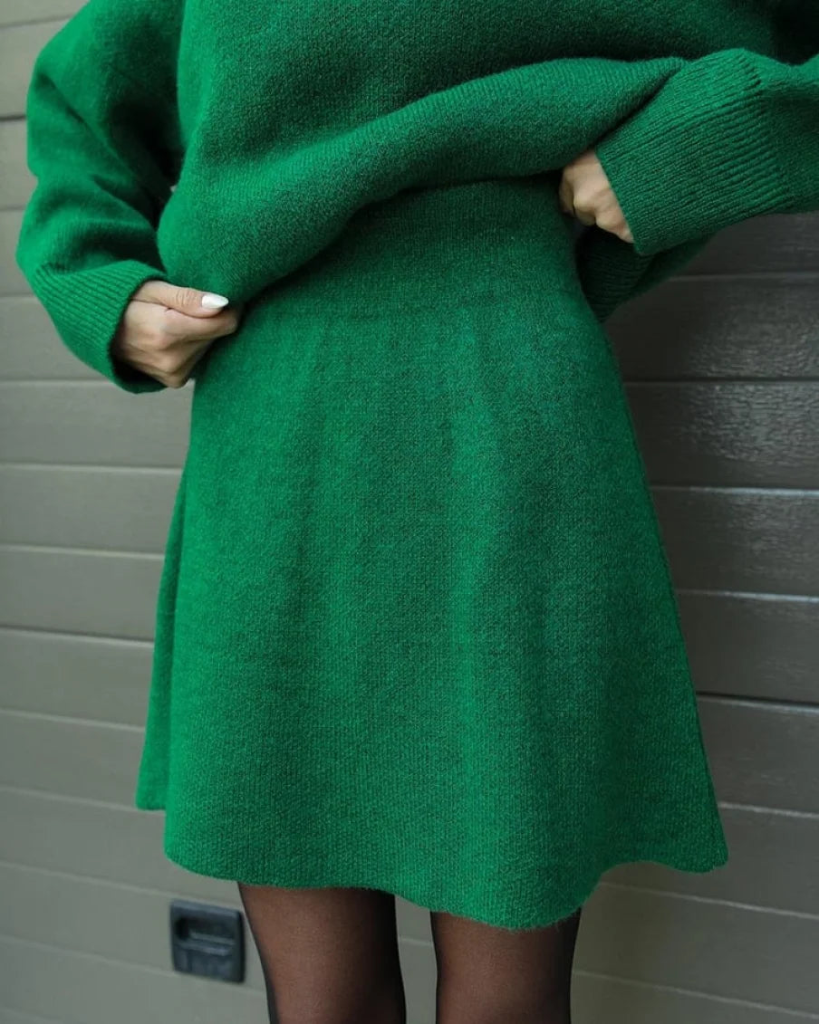 Elsie Gebreide Set (Top + Rok) Trøjer &amp; Cardigans