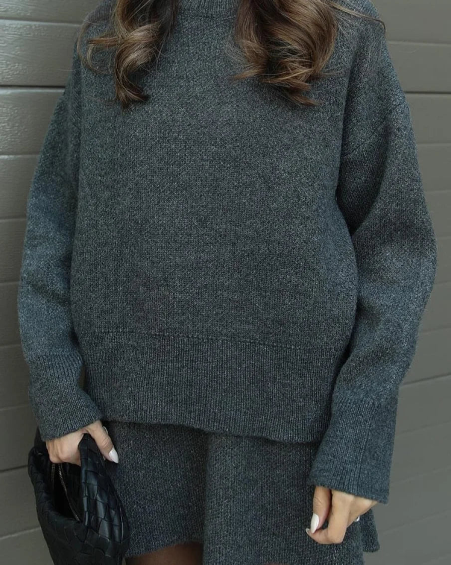 Elsie Gebreide Set (Top + Rok) Trøjer &amp; Cardigans