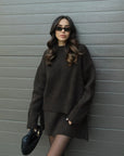 Elsie Gebreide Set (Top + Rok) Bruin / Xs Sweaters &amp; Cardigans