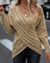Emmy - Cross-Front Drop Shoulder Kabel Gebreide Trui Beige / S Lange Mouwen