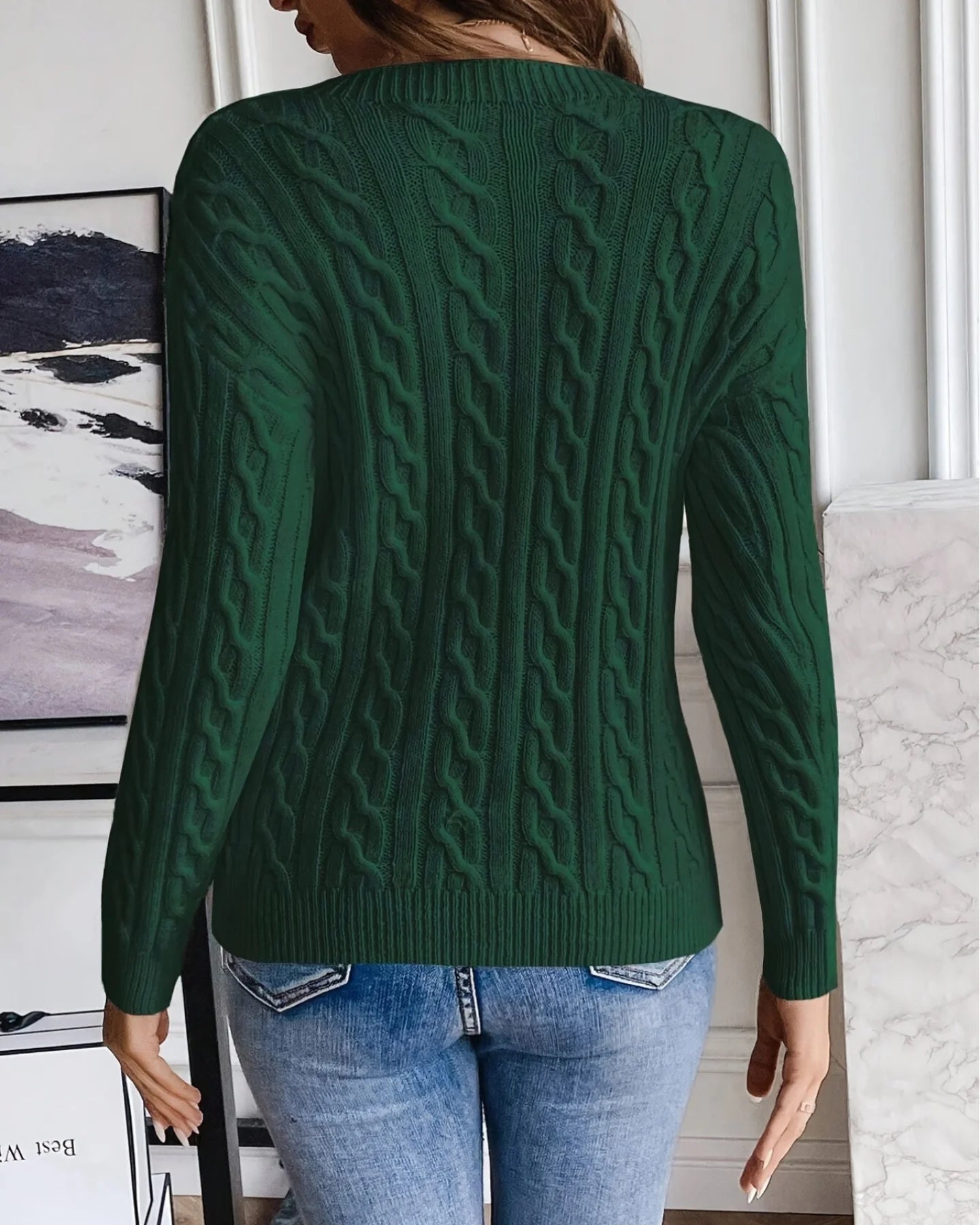 Fabienne- Casual Gebreide Trui Met Vlechtpatroon Voor Dames