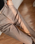 Freja - Stijlvolle Wollen Damesbroek Khaki / Xs Bukser