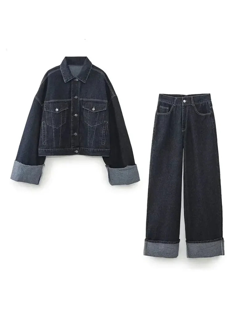 Jade | Denim Set Dark Denim Blue / Xs