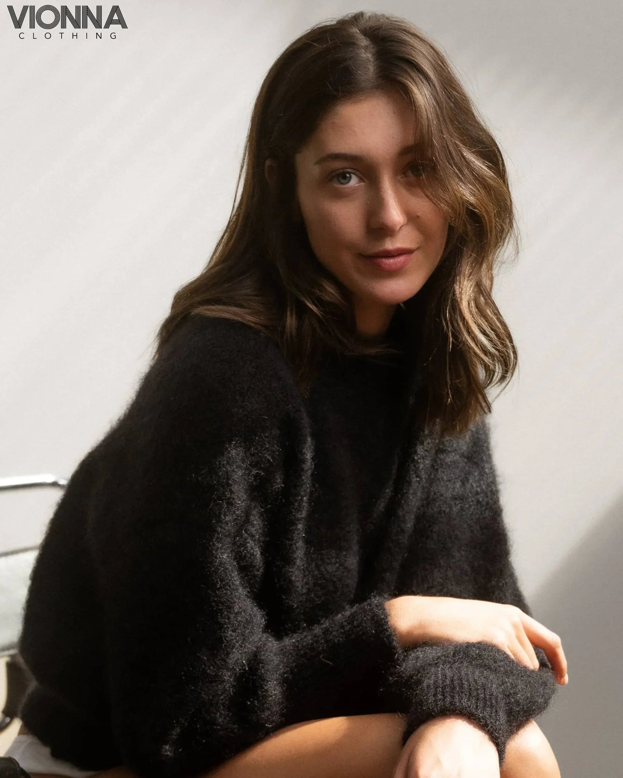 Jane | Luxe Mohair Trui Zwart / M