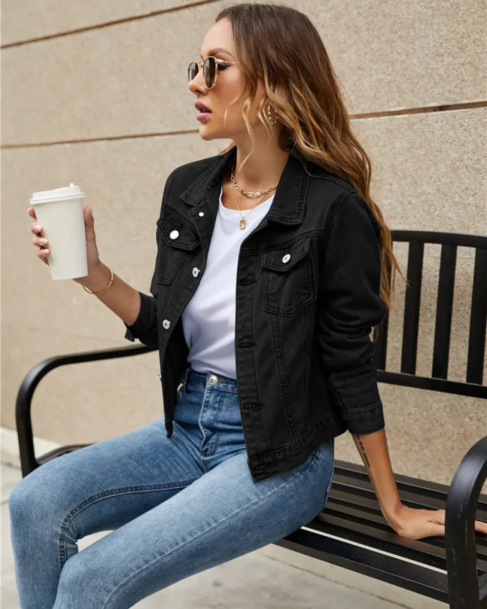 Jasna - Kort Denim Jasje Jakke