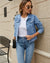 Jasna - Kort Denim Jasje Hemelsblauw / Xs Jakke
