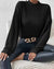 Jhanine - Geribde Gebreide Coltrui Zwart / S Sweater