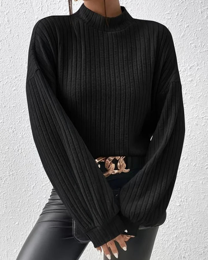 Jhanine - Geribde Gebreide Coltrui Sweater