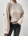 Jhanine - Geribde Gebreide Coltrui sweater