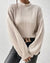 Jhanine - Geribde Gebreide Coltrui Beige / S Sweater